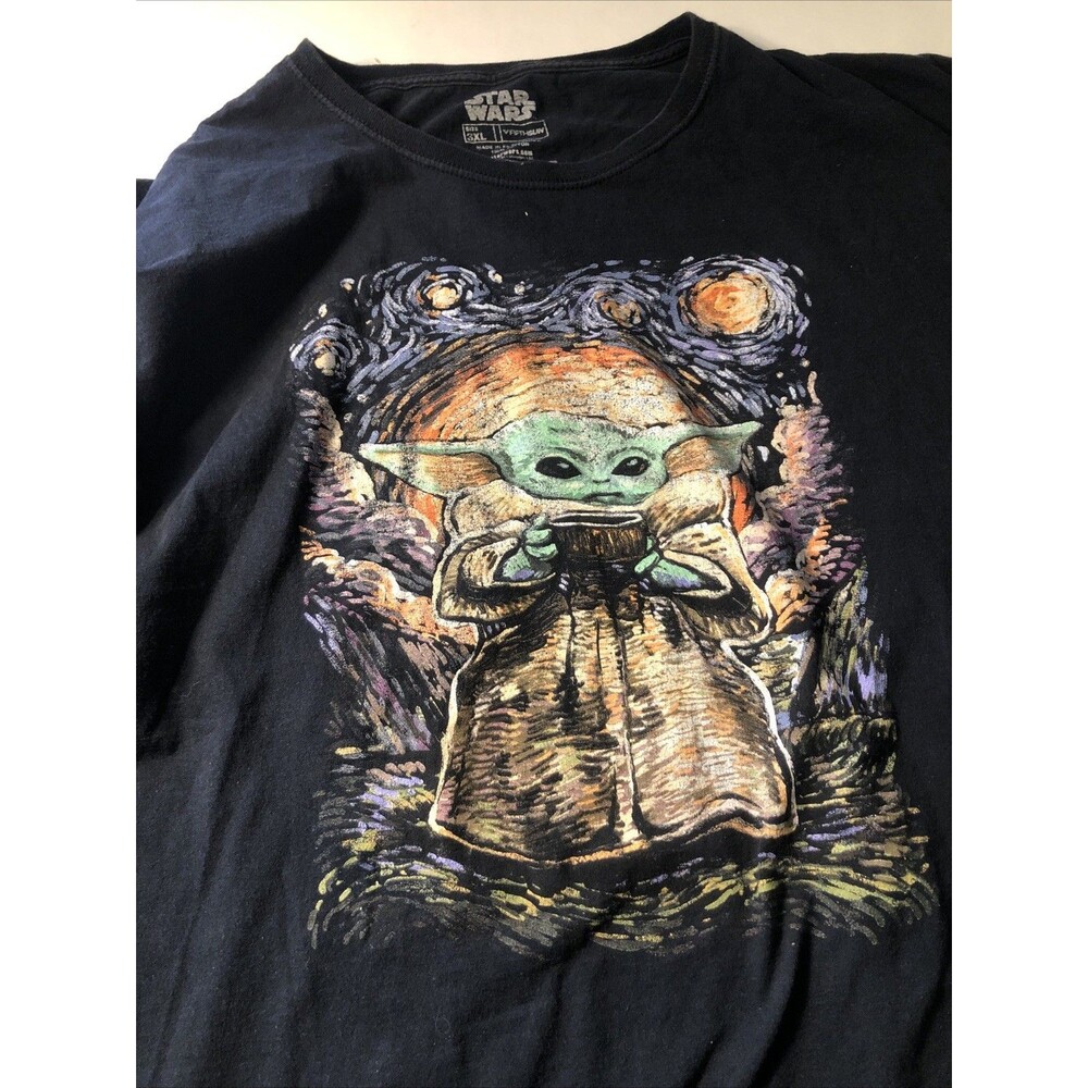 Vtg. Star Wars Yoda Tee Shirt Wool Black 3XL El Salvador